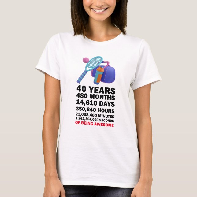 T-shirt Tennis Ball 40e anniversaire au joueur (Devant)