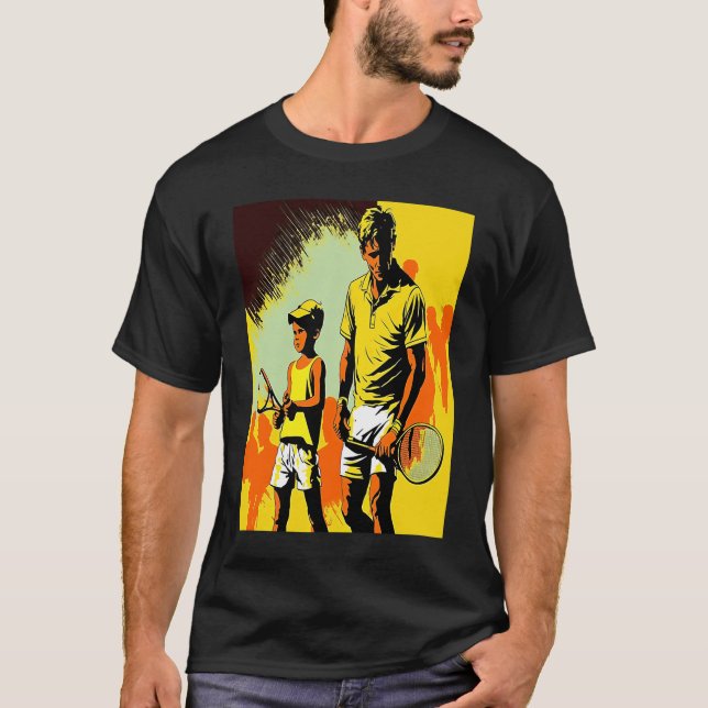 T-shirt Tennis Ball And Tennis Racket Apparel Pop Father A (Devant)