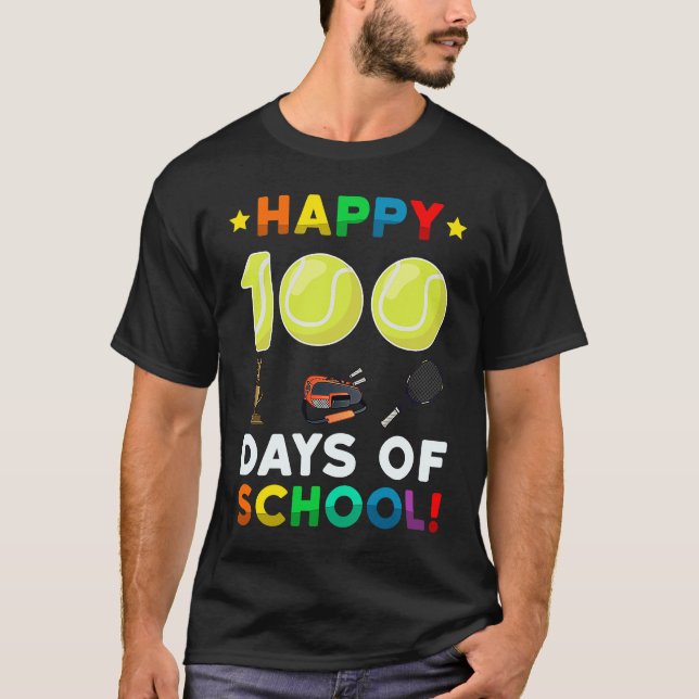 T-shirt Tennis Ball Sport I Kicked 100 Days of School Teac (Devant)