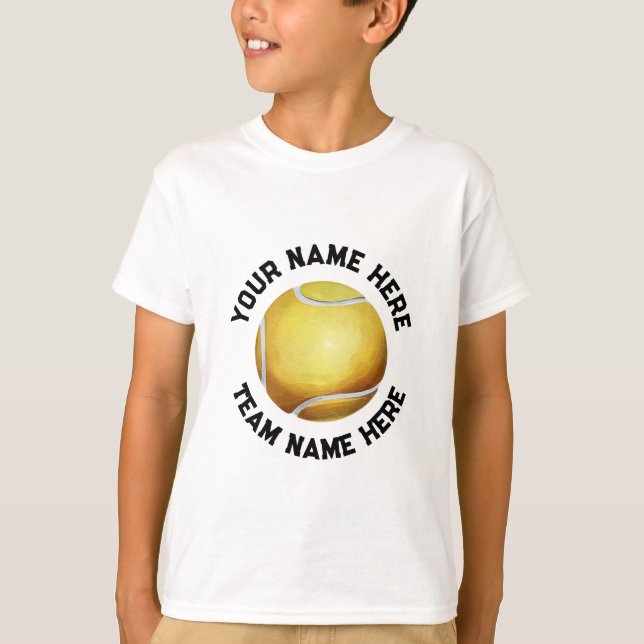 T-shirt Tennis Ball tendance Ajouter votre nom Personnalis (Devant)