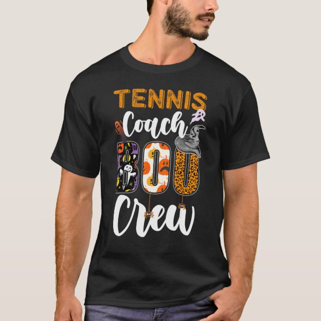 T-shirt Tennis Coach Boo Crew Ghost Fun Coaching Halloween (Devant)