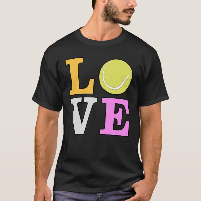 T-shirt Tennis d'amour - Version colorée 2 (Devant)