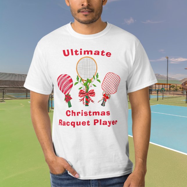 T-shirt Tennis de Noël, Paddleball, Joueur de Pickleball (Créateur téléchargé)