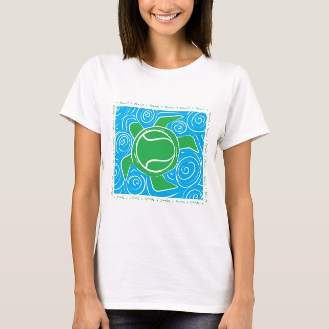 T-shirt Tennis de plage de tortue (Devant)