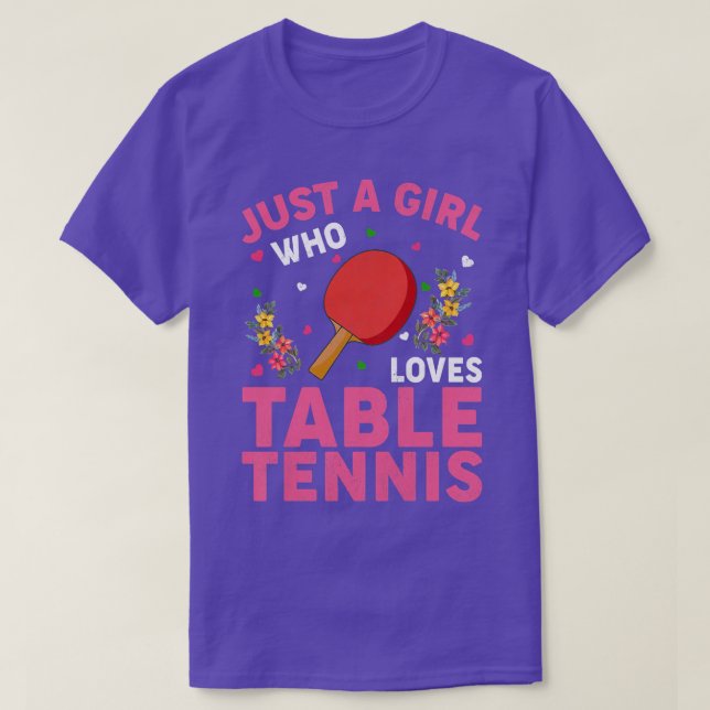 T-shirt Tennis De Table Amateur Simplement Une Fille Qui A (Design devant)