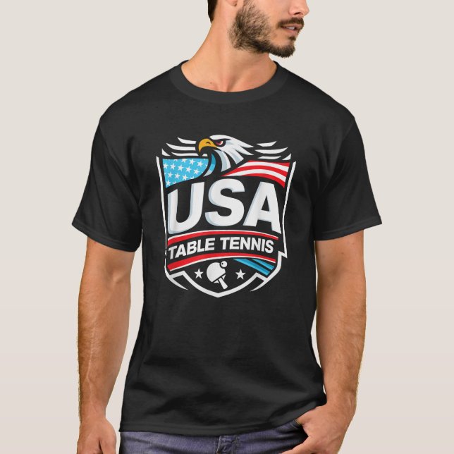 T-shirt Tennis de table aux USA (Devant)