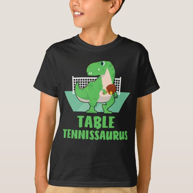 T-shirt Tennis de table jouant Trex Funny Dino Sport (Devant)