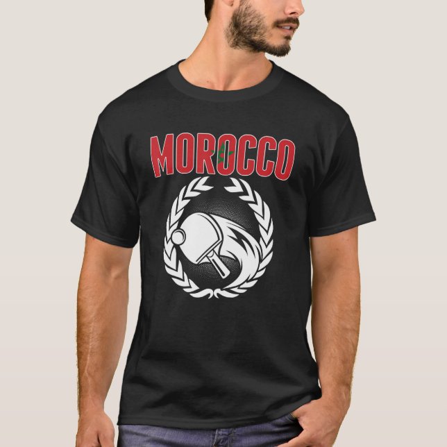 T-shirt Tennis de table Maroc   Support du Ping Pong Maroc (Devant)