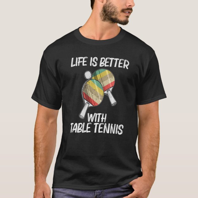 T-shirt Tennis De Table Pour Hommes Femmes Ping Pong Ball  (Devant)