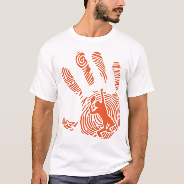 T-shirt tennis empreinte digital main hand mano 1010 (Devant)