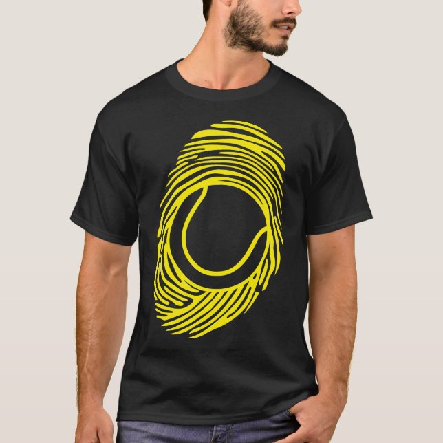 T-shirt tennis empreinte digitale balle fingerprint finger (Devant)