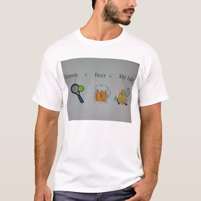 T-shirt tennis et bière (Devant)