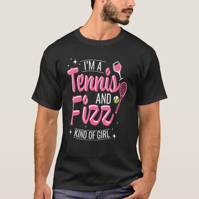 T-shirt Tennis Et Fizz Champagne Raquette De Verre Tennis  (Devant)