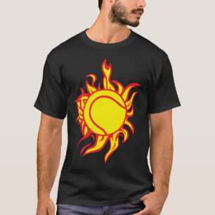 T-shirt tennis flamme fire feu balle
