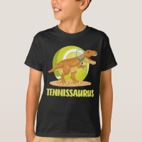 Tennis jouant Trex Funny Dino Sport