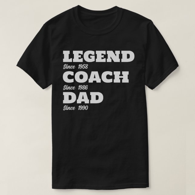 T-shirt Tennis Legend Coach Papa - Dates Personnalisées T- (Design devant)