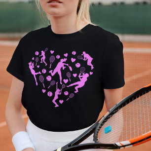T-shirt Tennis Lover Cœur Graphique Rose Pastel
