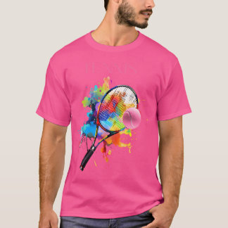 T-shirt Tennis Lover Dynamic Tennis Racket Et Ball