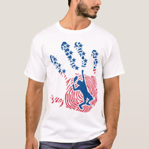 T-shirt tennis main americaine hand mano drapeau etoile 10