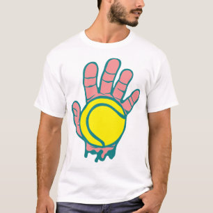 T-shirt tennis main doigt hand ouverte logo sport