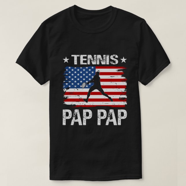 T-shirt Tennis PAP PAP USA Fête des pères Drapeau (Design devant)