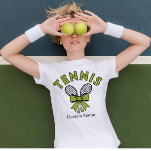 T-shirt Tennis personnalisé pour filles Coquette avec raqu