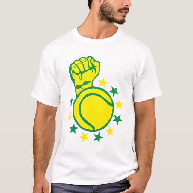 T-shirt tennis poing lever fist fermer Faust puno pugno1 (Devant)
