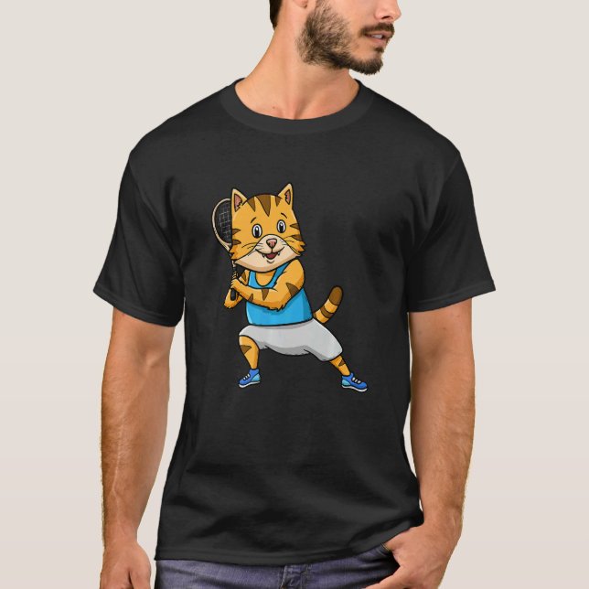 T-shirt Tennis Racket Sports  Cat Whisperer Kitty Meow (Devant)