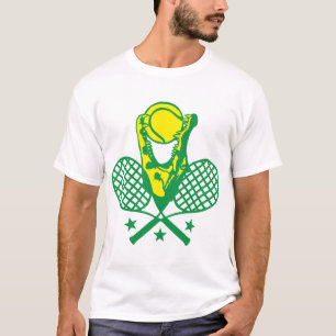 T-shirt tennis raquette crocodile logo balle gueule ouvert