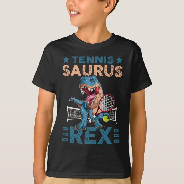 T-shirt Tennis Saurus T-Rex Funny Tennis Game Dinosaurs Lo (Devant)
