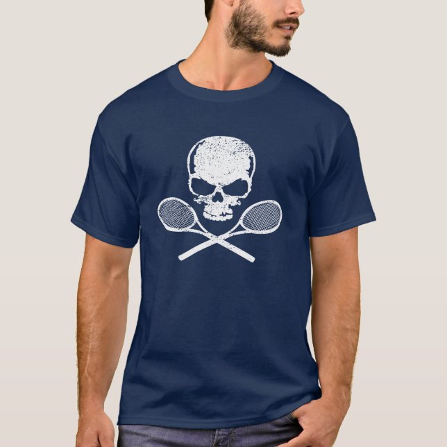 T-shirt Tennis Skull & Crossed Racquets (Devant)