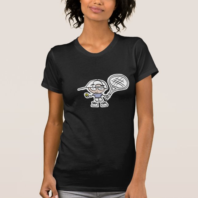 T-shirt Tennis T Shirt avec personnalisation de dessin ani (Devant)
