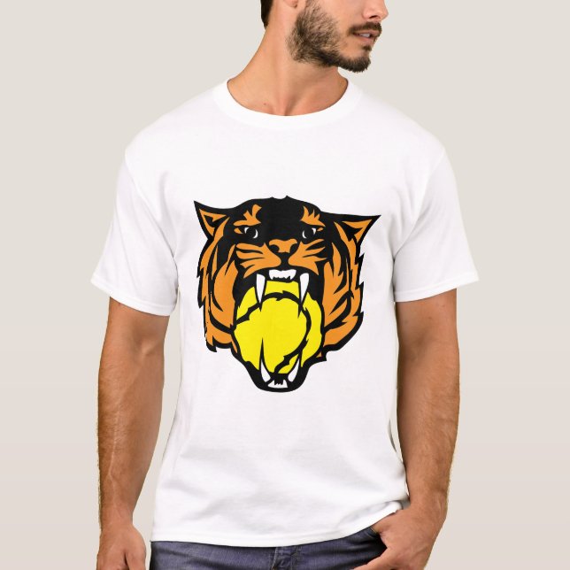 T-shirt tennis tigre tiger rugit face cartoon logo4 (Devant)
