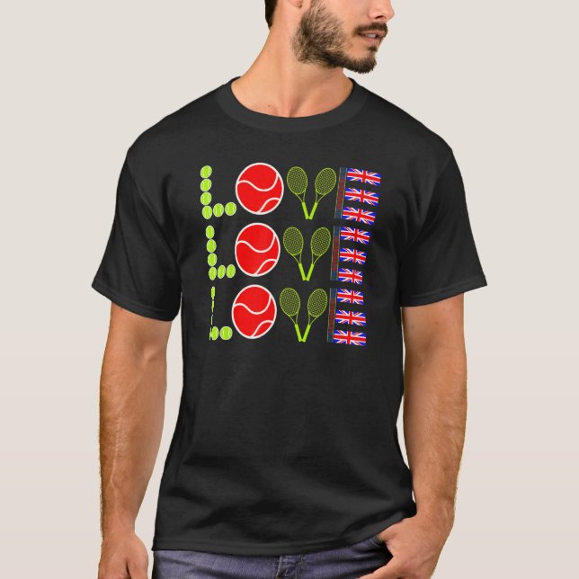 T-shirt Tennis Uk Husband Papa Maman aime Raquette Sports  (Devant)
