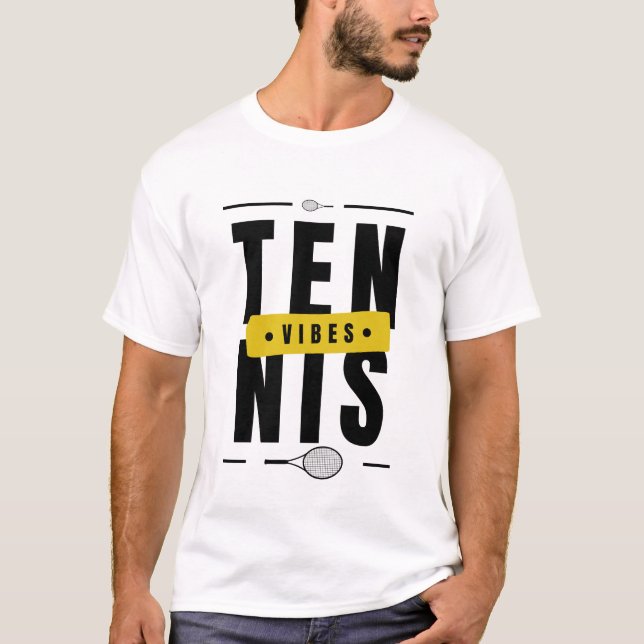 T-shirt Tennis Vibes Moderne Cool tendance Typographie spo (Devant)