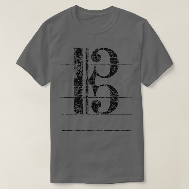T-shirt Tenor Clef Noir Vintage (Design devant)