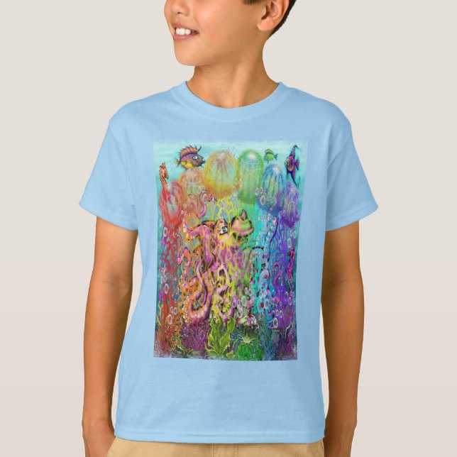 T-shirt Tentacles arc-en-ciel (Devant)