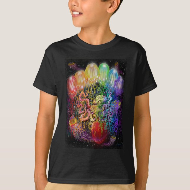 T-shirt Tentacles de méduses spatiales (Devant)