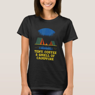 T-shirt Tente Café et Odeur de Feu de Campement Camping Ra