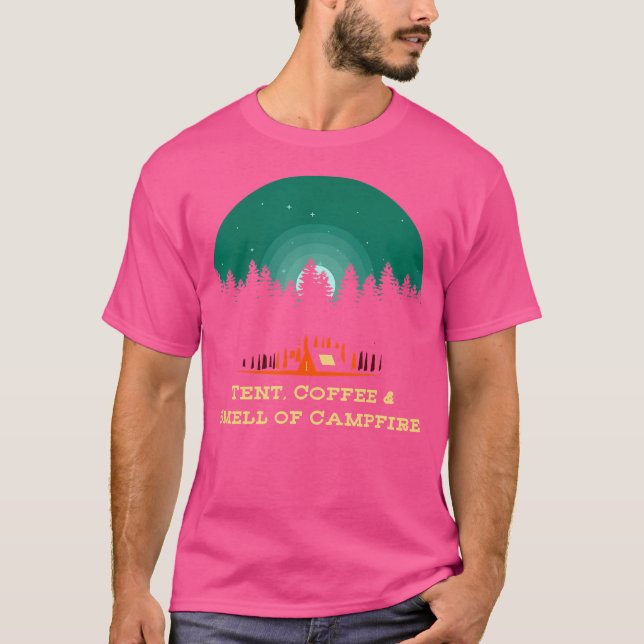 T-shirt Tente Café Odeur De Camping Camping Camping Camp R (Devant)