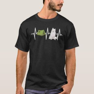T-shirt Tente Camping American Eskimo Chien Heartbeat Chie