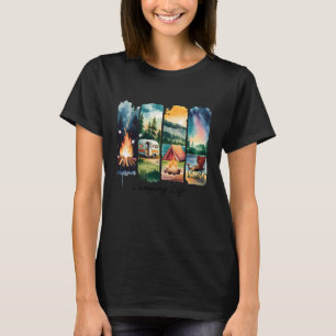 T-shirt Tente de vie de camping Feu de remorque Chaise Cie