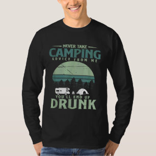 T-shirt Tente Parc Extérieur Forêt Nature Randonnée Feu De