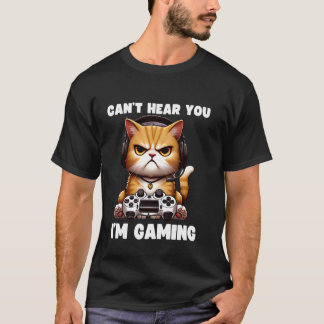T-shirt T'entends Pas Je Joue Drôle Chat Vidéo Joueurs Cas