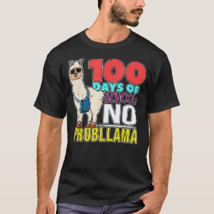 T-shirt Tenue Cute Llama 100 Jours d'École sans Problama