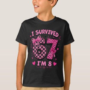 T-shirt Tenue d'anniversaire de fille de 8 ans 67 Meme Fil