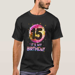 T-shirt Tenue de 15e anniversaire pour filles disco rétro