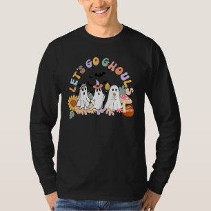 T-shirt Tenue de fantôme Halloween Rétro Groovy Allons-y l