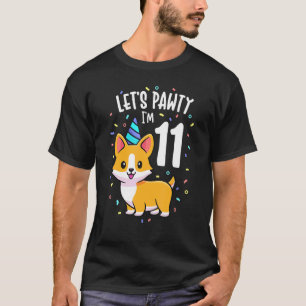 T-shirt Tenue de fête d'anniversaire de 11 ans pour chien 