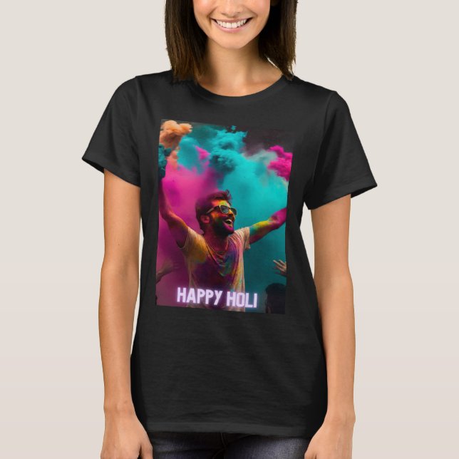 T-shirt Tenue de fête Holi joyeuse (Devant)